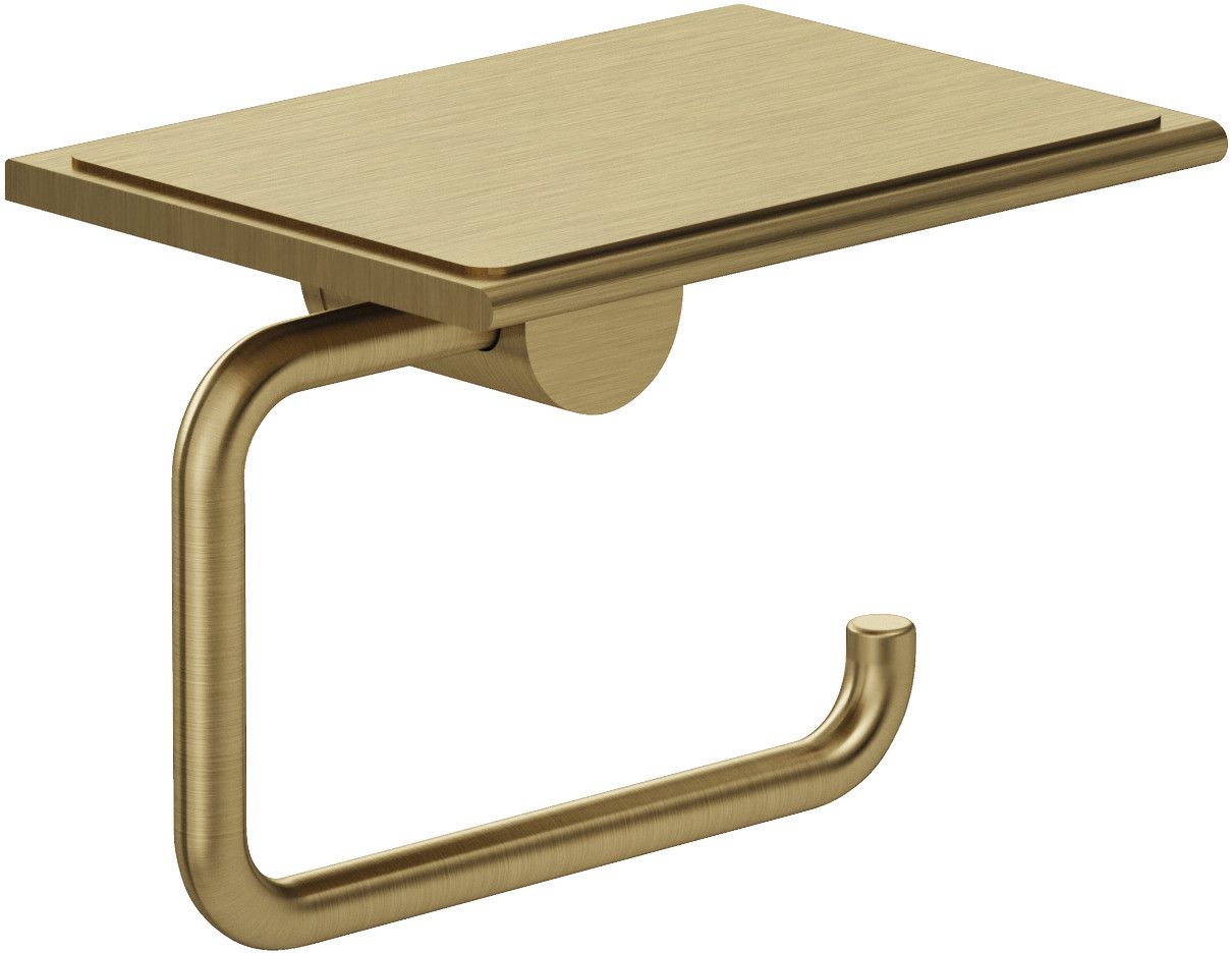 Kludi Vela R uchwyt na papier toaletowy z półką złoty szczotkowany 58971N0