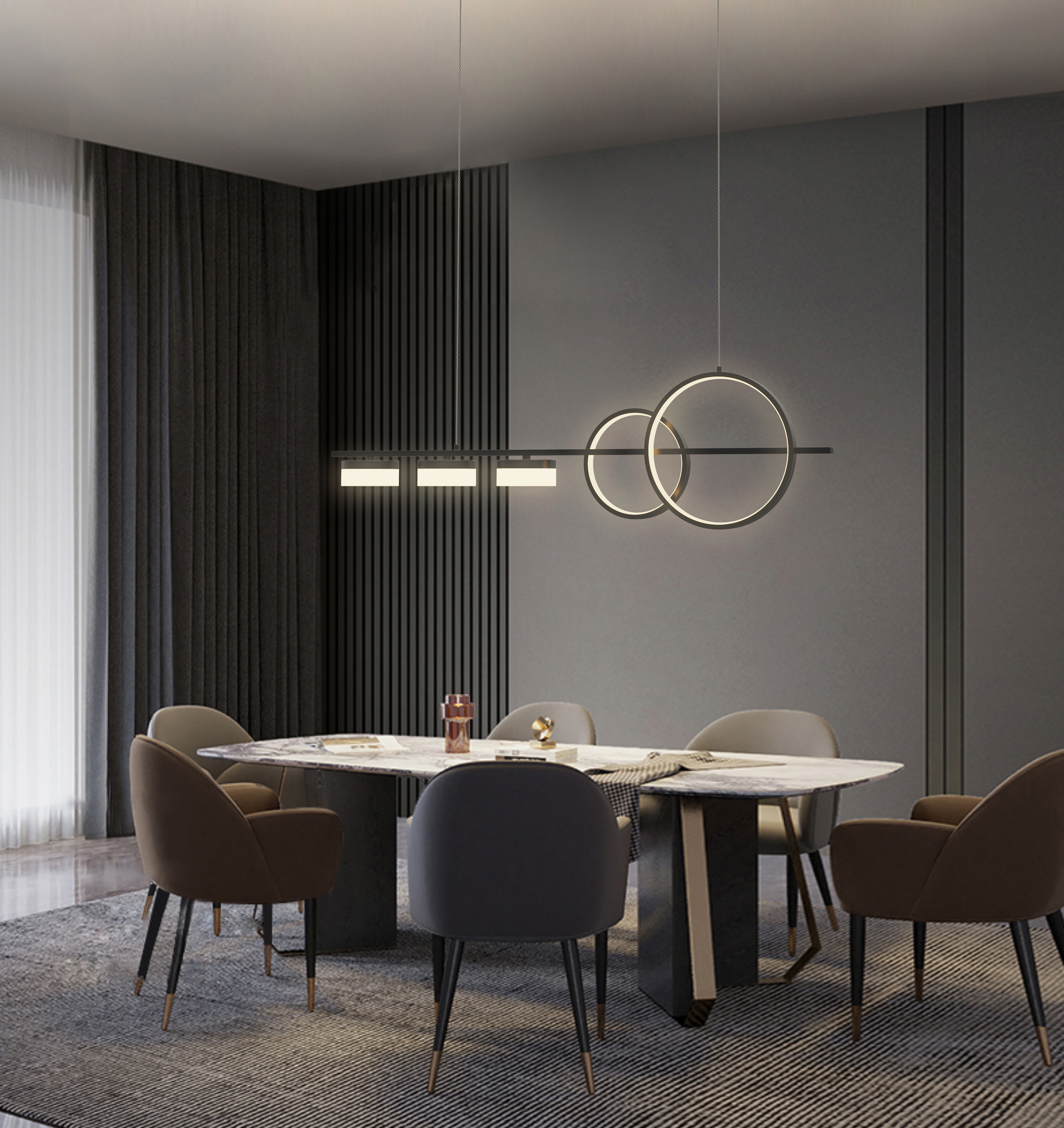 Aviano Messina lampa wisząca 5x8 W czarna 7030-502