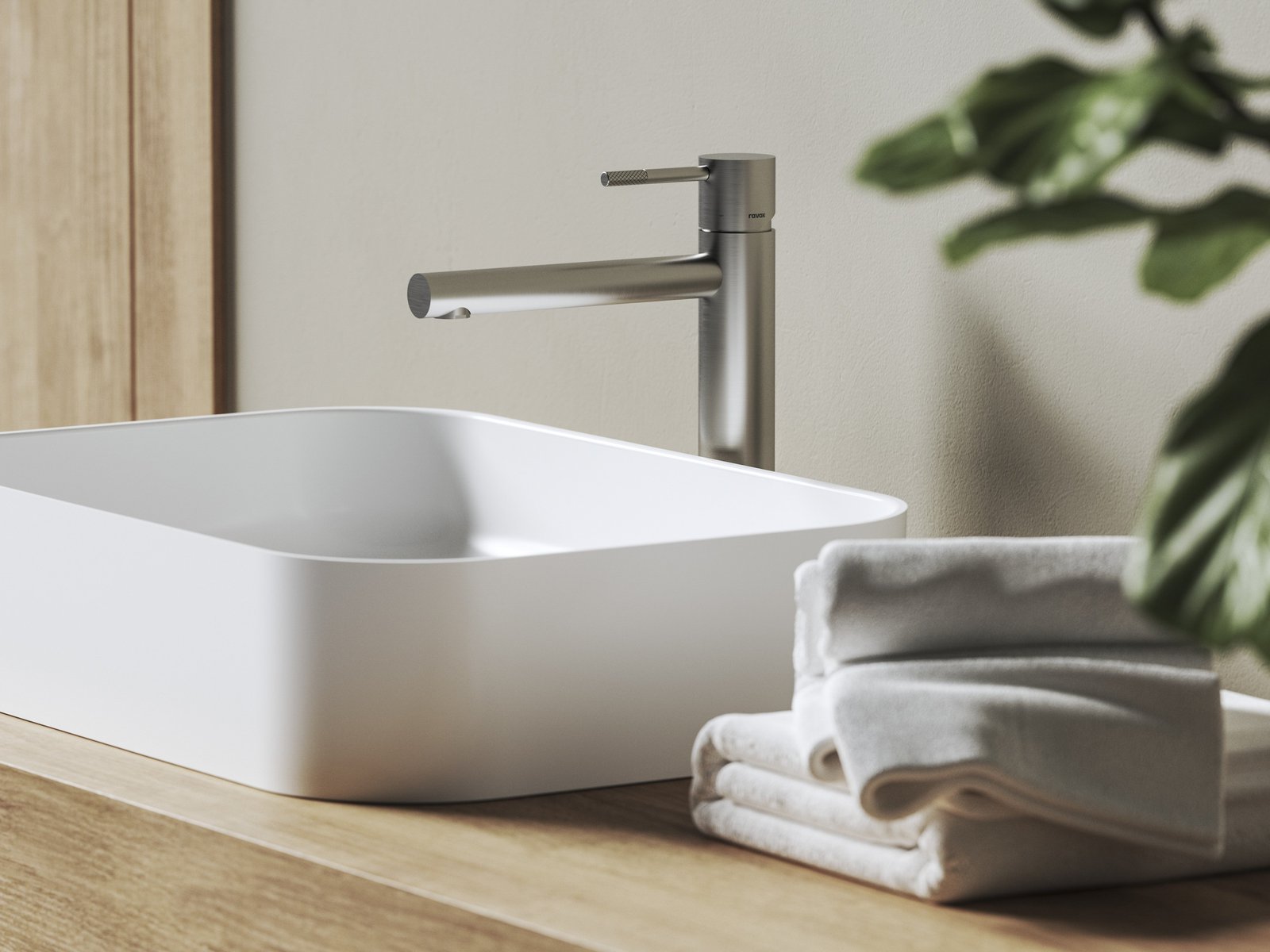 Ravak Nox bateria umywalkowa stojąca stal X070645