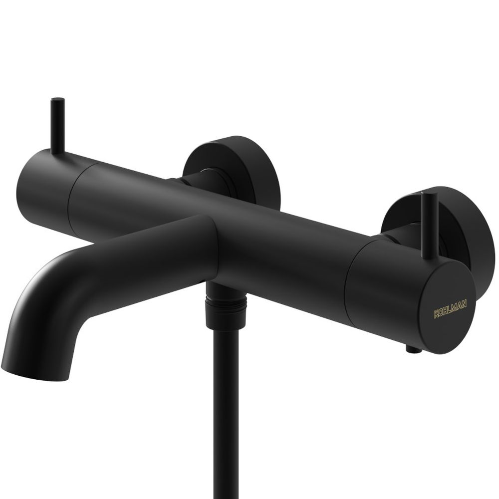 Kohlman Axel Black bateria wannowo-prysznicowa ścienna termostatyczna czarna QW710AB