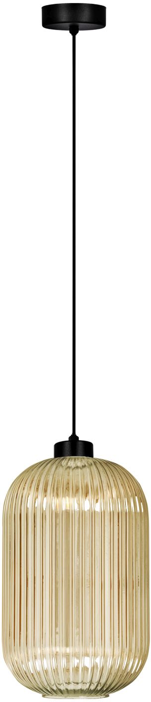 Kaja Fadiga lampa wisząca 1x15 W czarna-bursztynowa K-5741