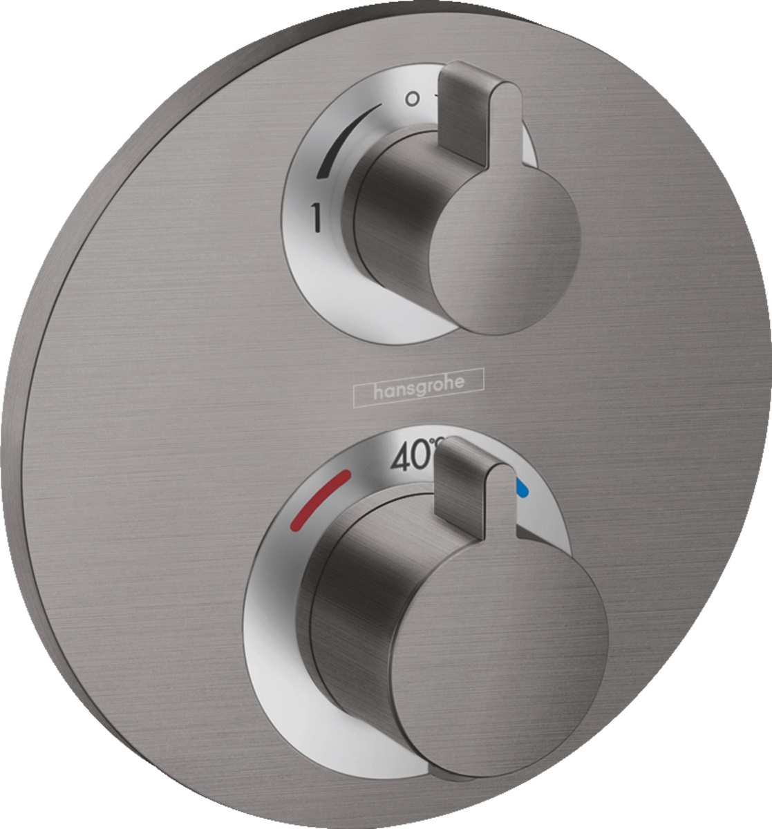 Hansgrohe Ecostat S bateria wannowo-prysznicowa podtynkowa termostatyczna czarny chrom szczotkowany 15758340