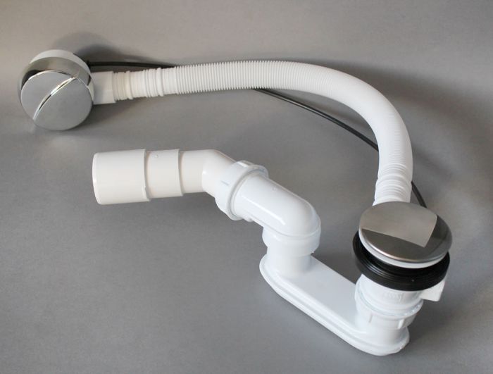 Sanplast syfon wannowy z rurą przelewową 57 cm chrom 661-A0008