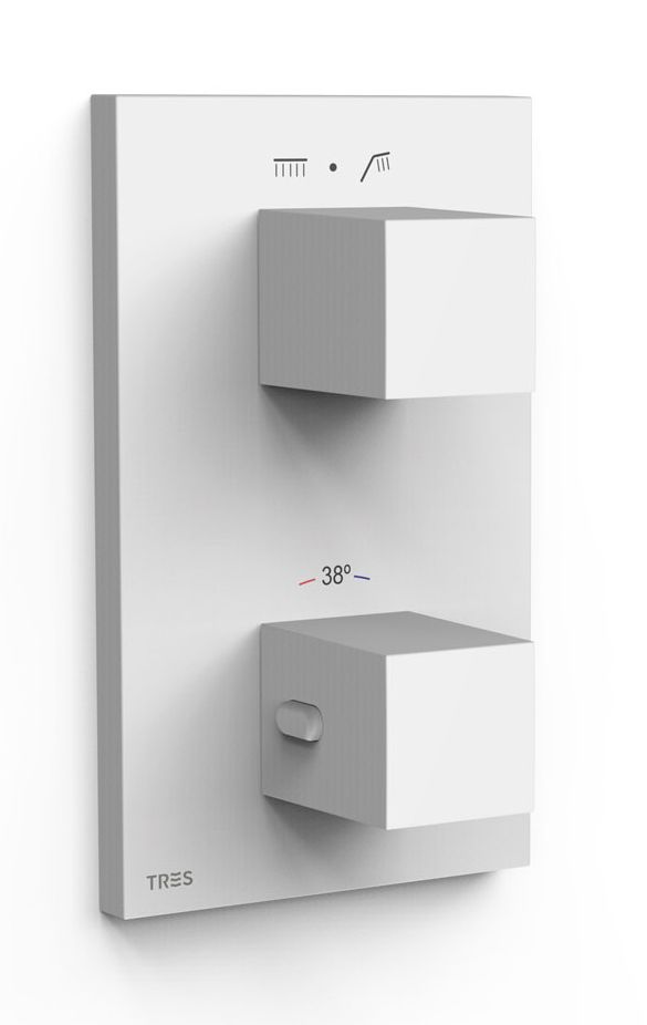 Tres Therm-Box bateria wannowo-prysznicowa podtynkowa termostatyczna biały mat 00625001BM