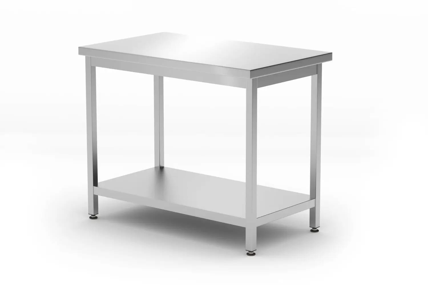 Stół gastronomiczny, centralny 100x60x85cm z półką, skręcany | 817162