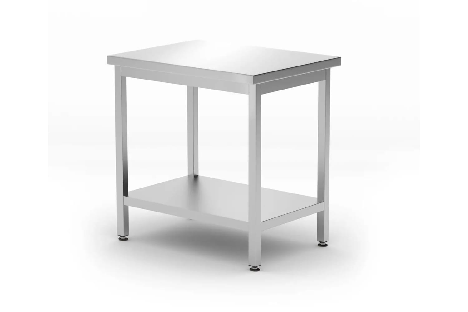 Stół gastronomiczny, centralny 80x60x85cm z półką, skręcany | 817100