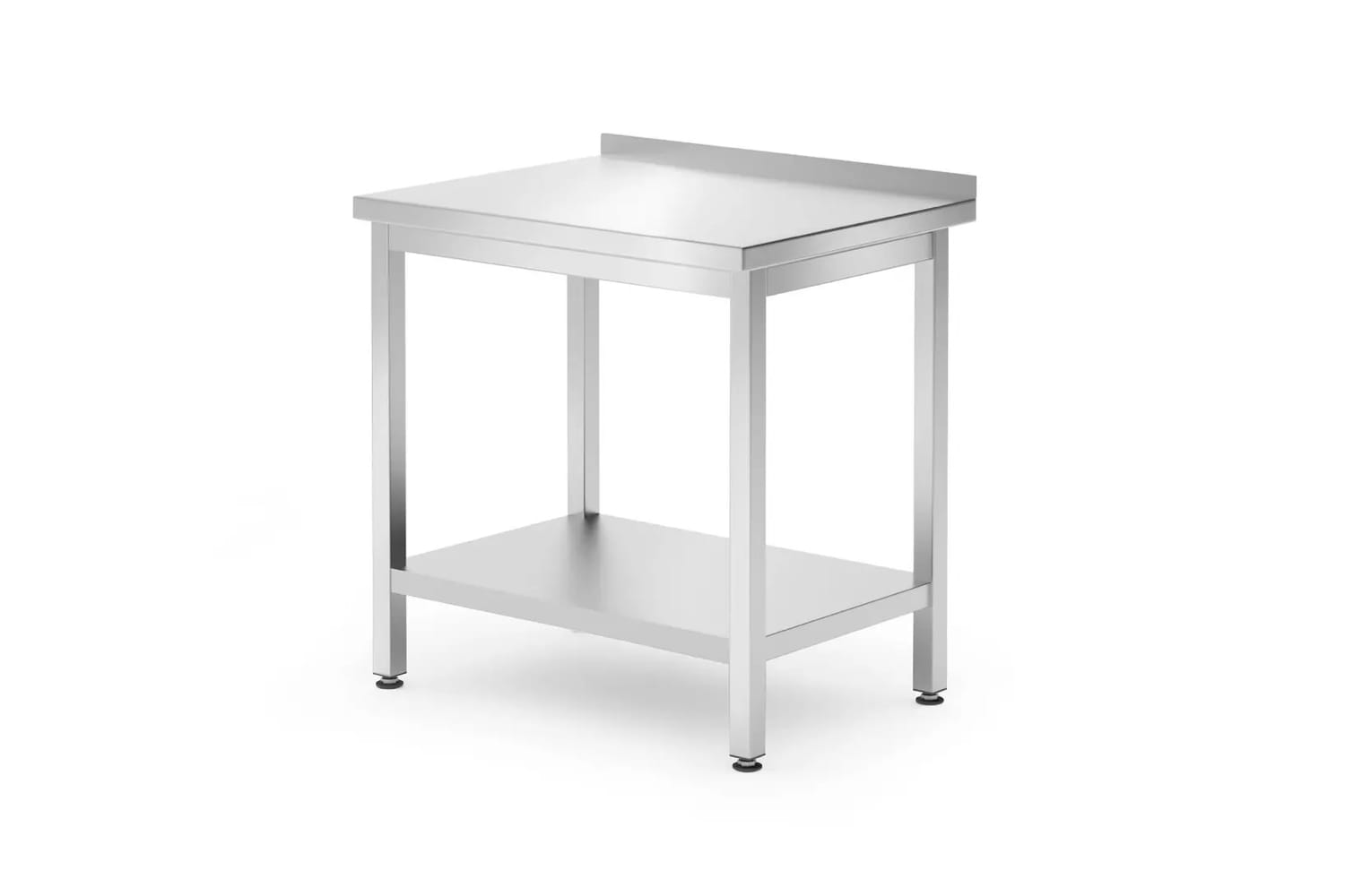 Stół gastronomiczny przyścienny 80x60x85cm z półką i rantem, skręcany | 817261