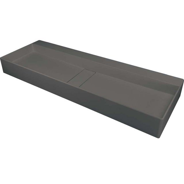 DEANTE Umywalka podwójna nablatowa BLUR granitowa 100x40 cm z maskown