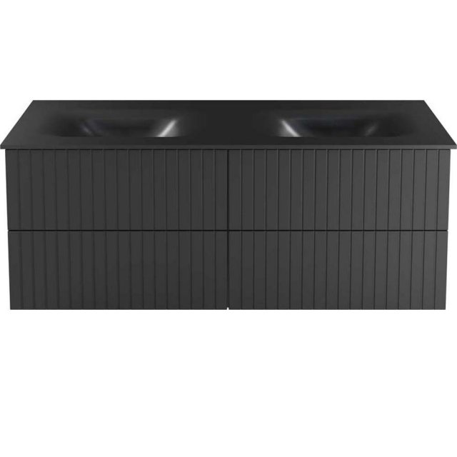 BESCO Szafka z umywalką podwójną AKYA LINEA 131 gun metal + korek kli