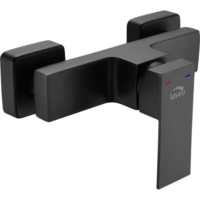 LAVEO Bateria prysznicowa ścienna KVADRATO czarna BLQ_740D