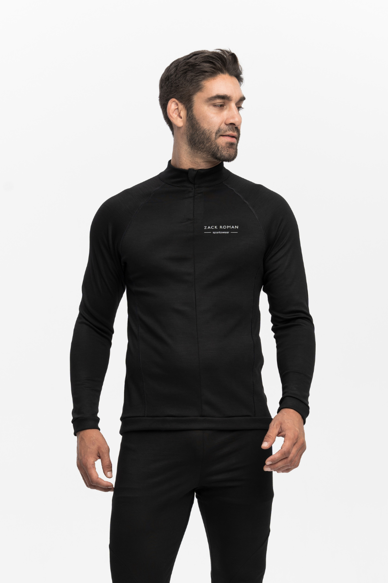 Longsleeve sportowy Expedition Extra Warm z wełny merino, czarny, 283 gr