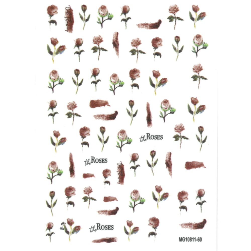 Naklejki do paznokci cienkie samoprzylepne kwiaty MG10811-60