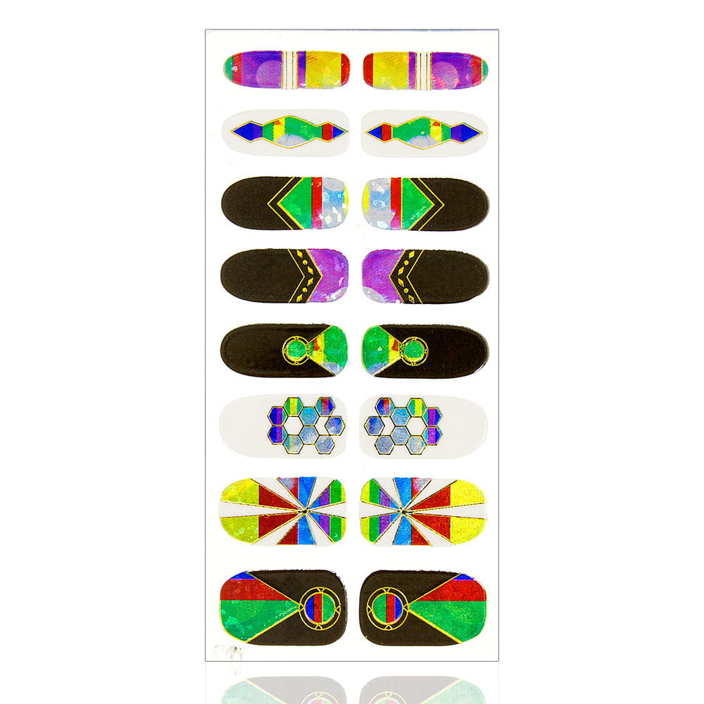 Naklejki nail patch minx kształty 16szt ls d020