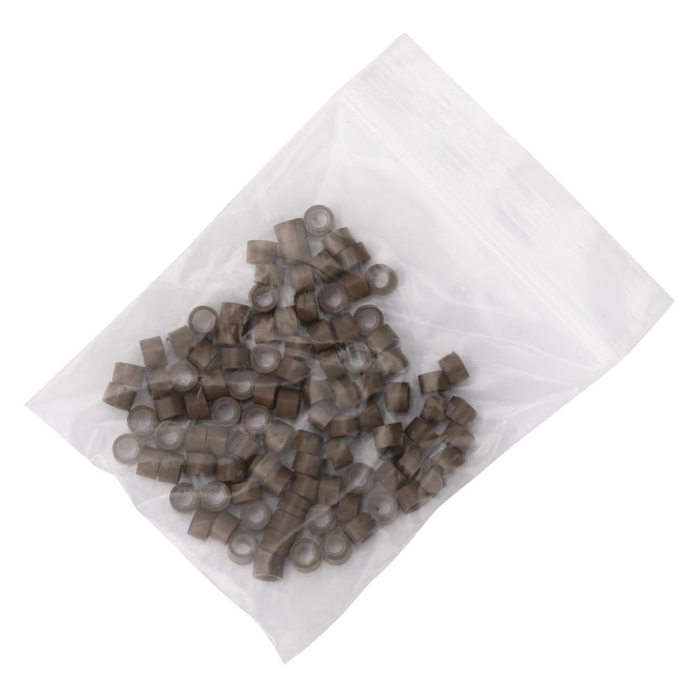 Mikroringi z silikonem do przedłużania włosów 4,5 mm kolor Nr 6 woreczek 100 szt