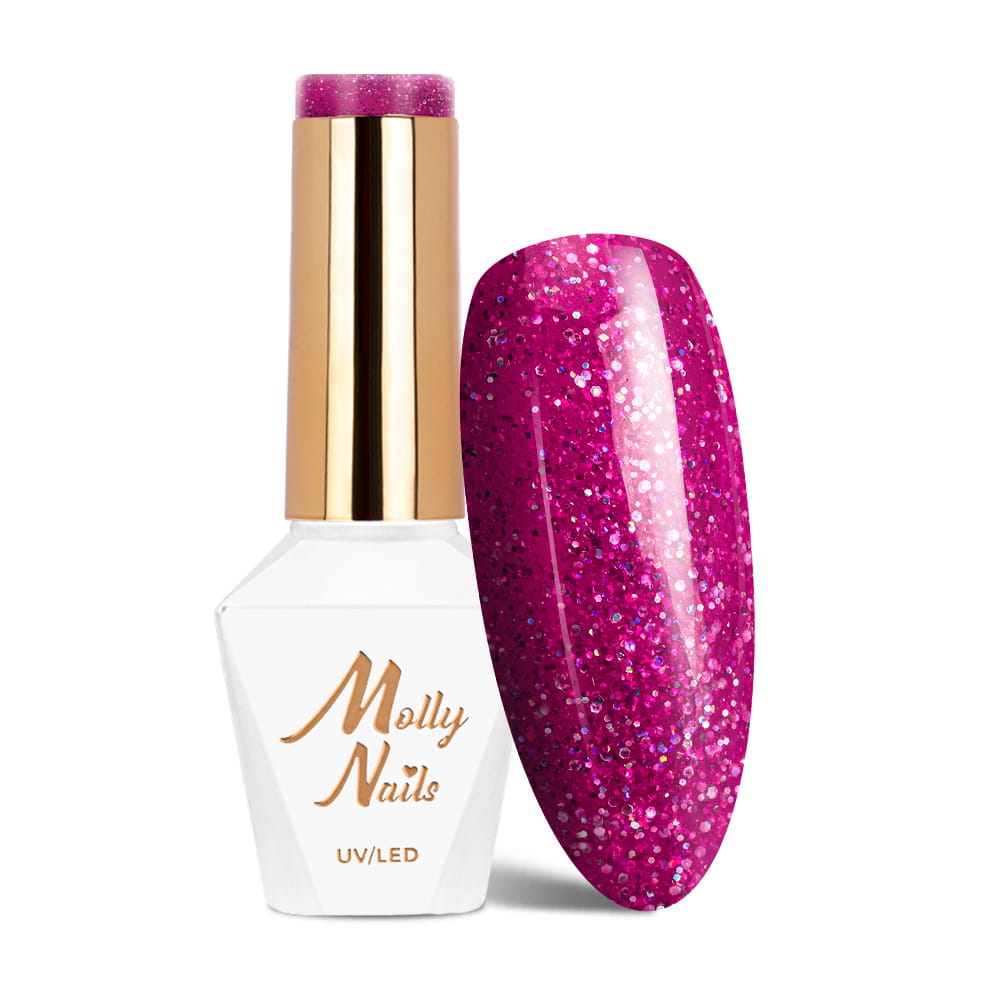 Lakier hybrydowy LED/UV Gel Polish Molly Nails Spotlight Nr 634 Pink Fiction HEMA/Di-HEMA Free 8g