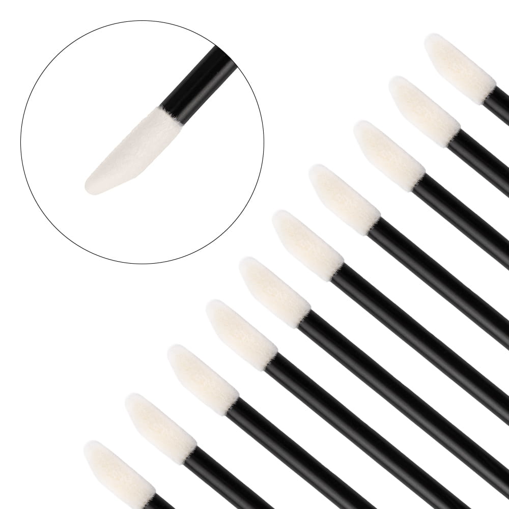 Profesjonalne aplikatory bezwłóknowe do rzęs czarne 50 szt