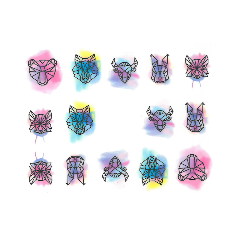 Naklejki wodne do paznokci zwierzęta BN-412