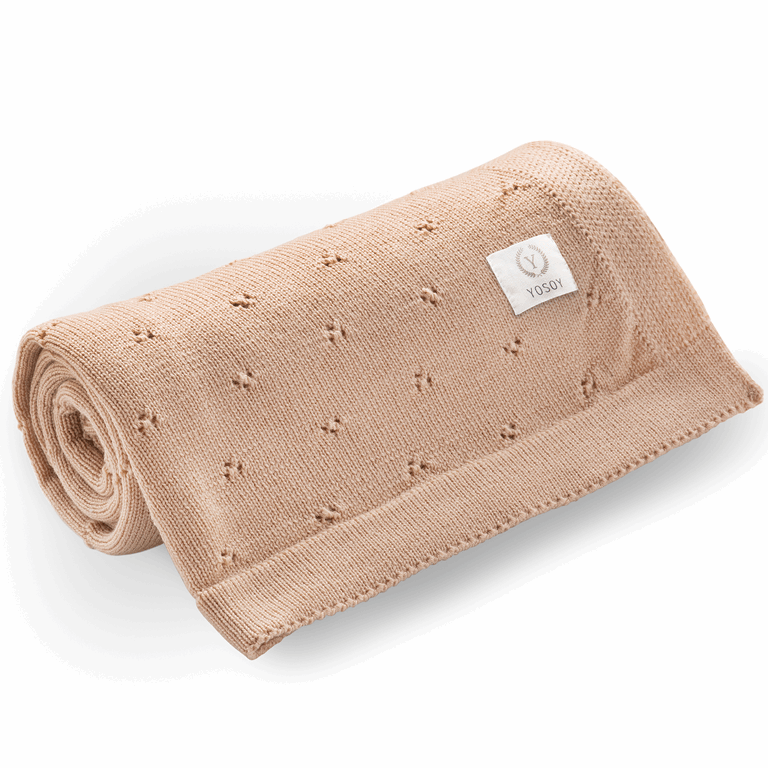 Yosoy Koc dziany 100% merino wool JERSEY-Beżowy