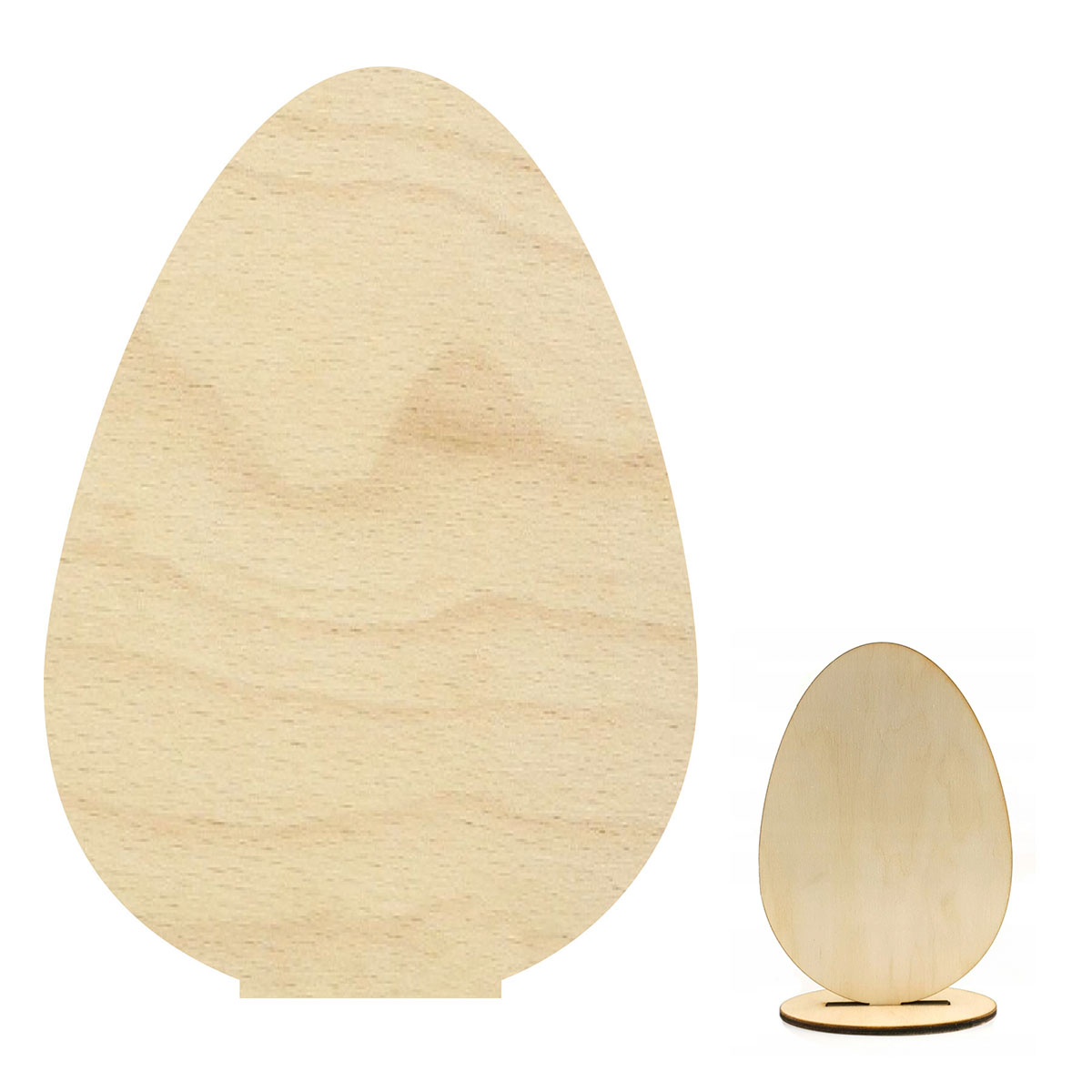 Jajko wielkanocne z drewna stojące dekoracja baza 15 cm