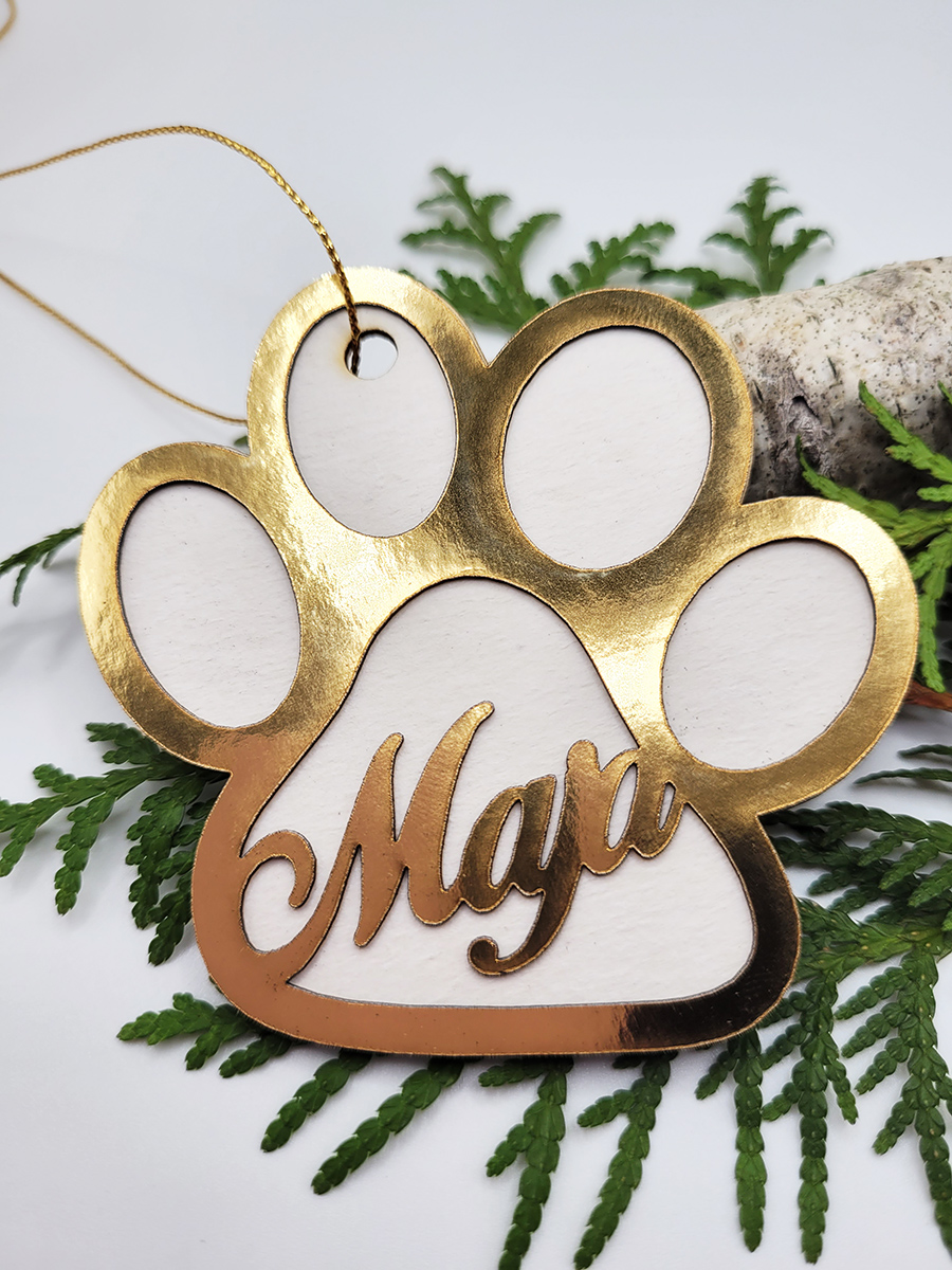 Bombka łapka psa, kota na choinkę z Imieniem, Zawieszka świateczna dla pupila, prezent