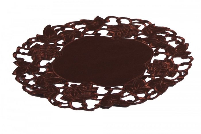 Obrus Haftowany Gracja 40x40 cm kolor: Brązowy