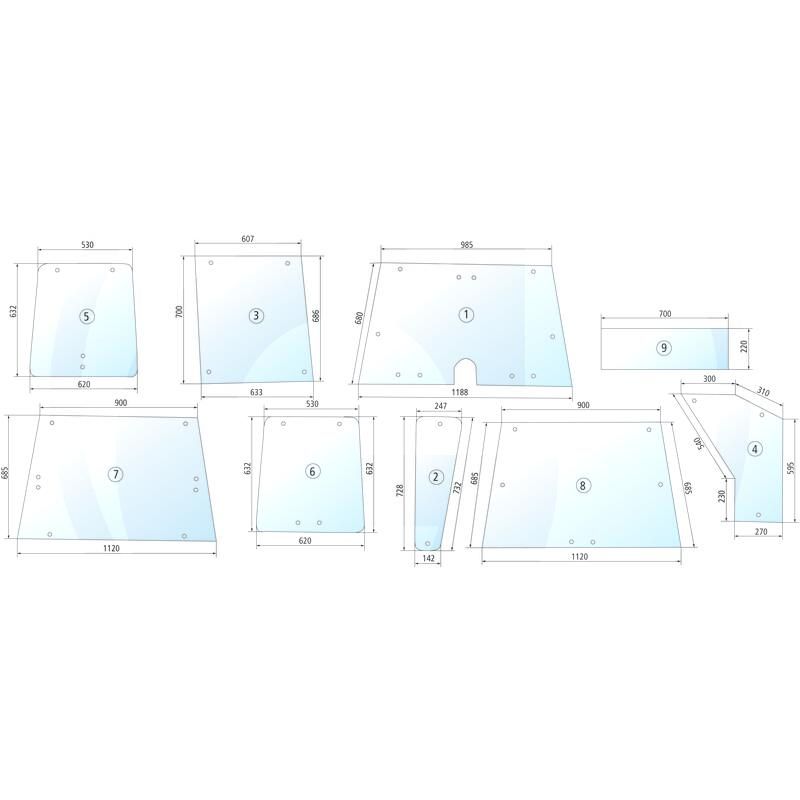 Szyba drzwi górna FIAT 9960881