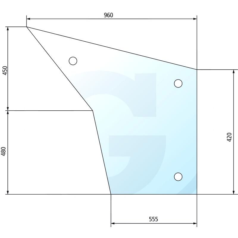 Szyba drzwi dolna CASE 743XL 795XL 1535114C2