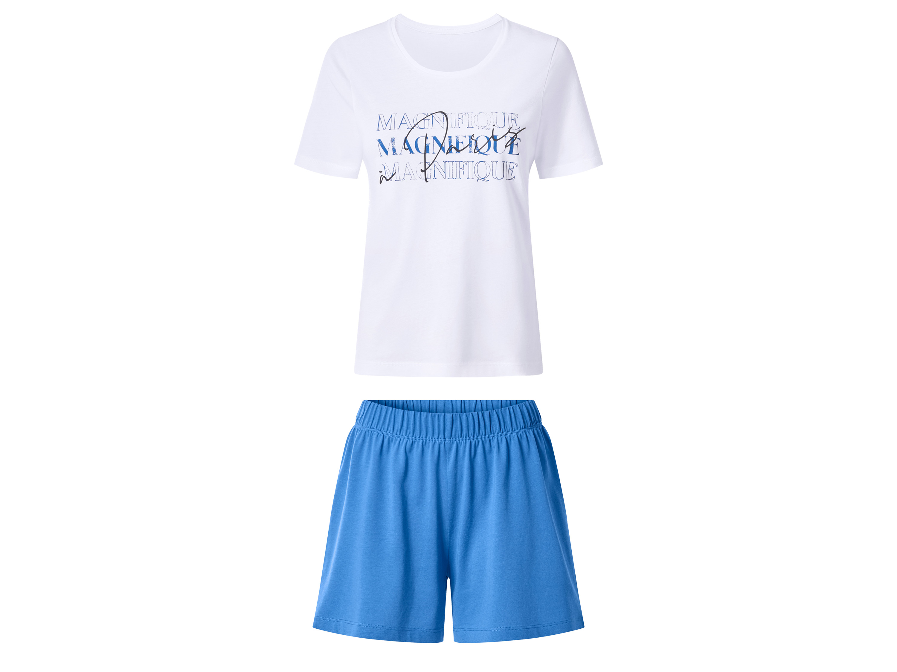 esmara Piżama damska z bawełny Biały/ niebieski, M40/42