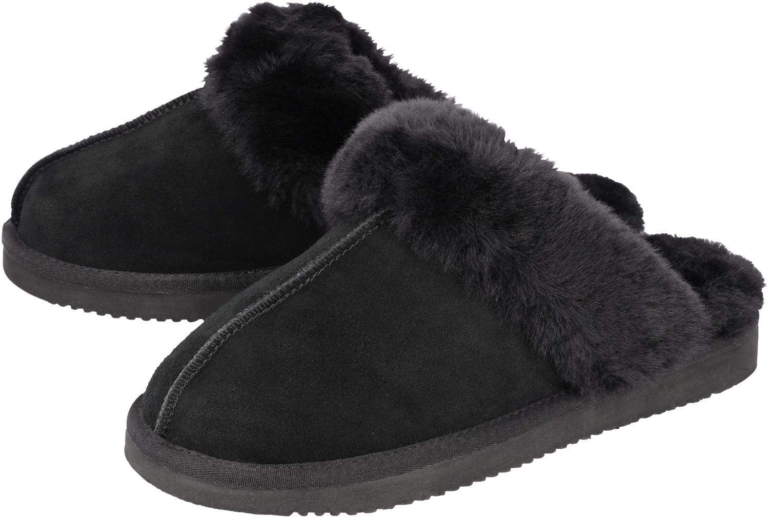 esmara Kapcie męskie ze skóry jagnięcej Premium Czarny, 42