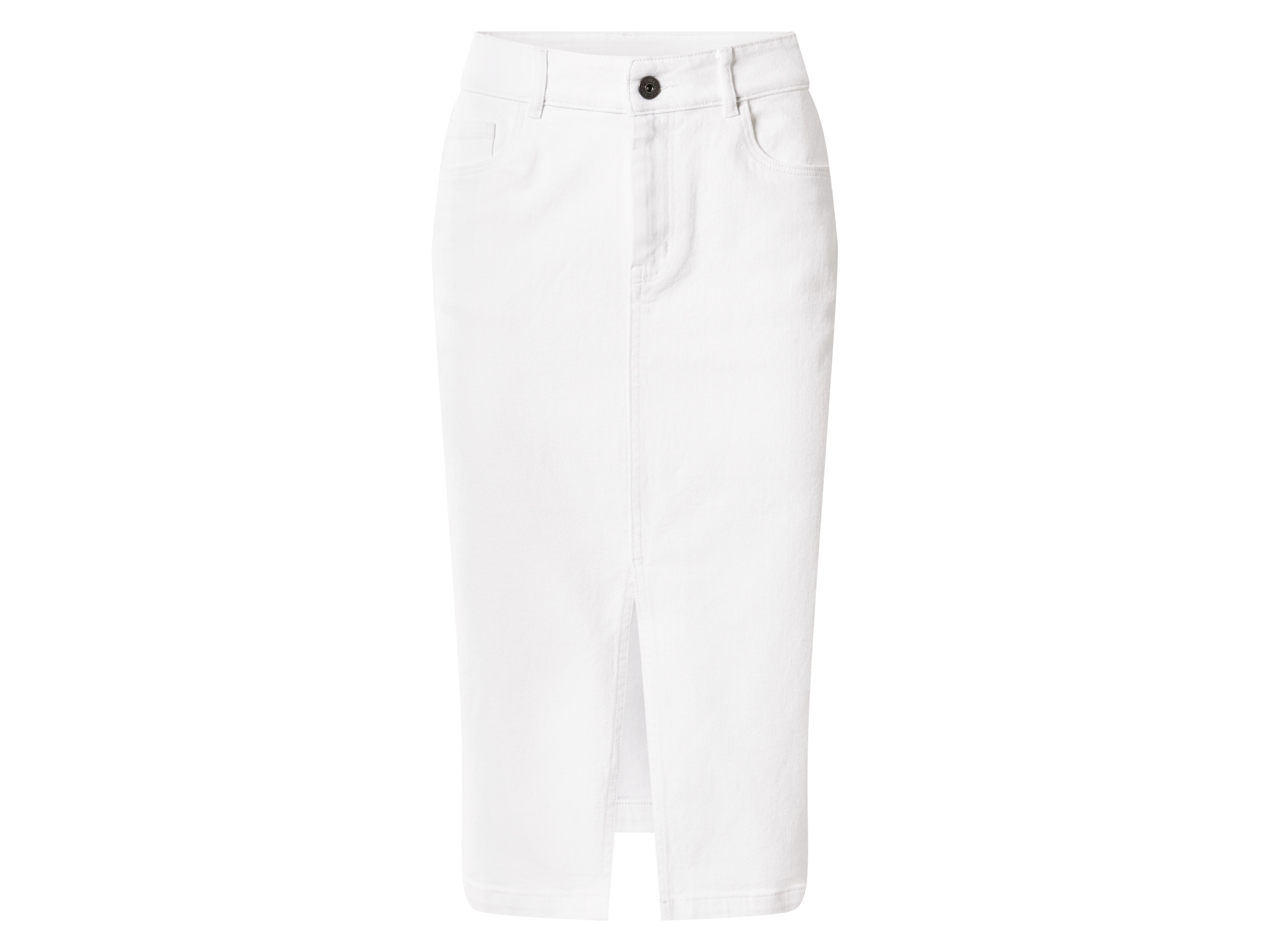 esmara Spódnica jeansowa damska z bawełną Biały, 34