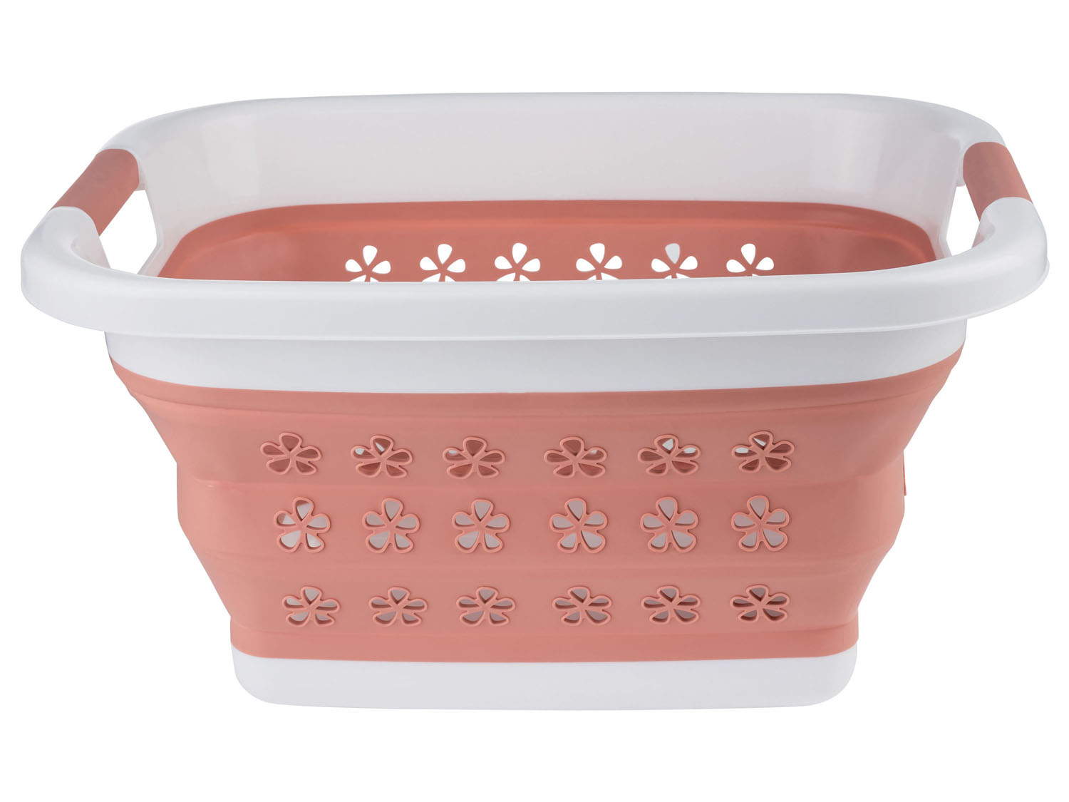 AquaPur Kosz na pranie składany, 1 sztuka Biały/ różowy