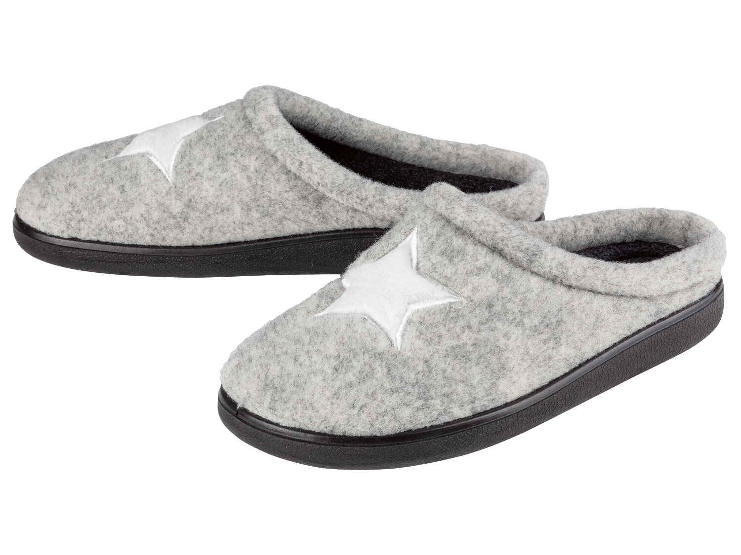 esmara Kapcie domowe damskie o wyglądzie filcu Szary, 40