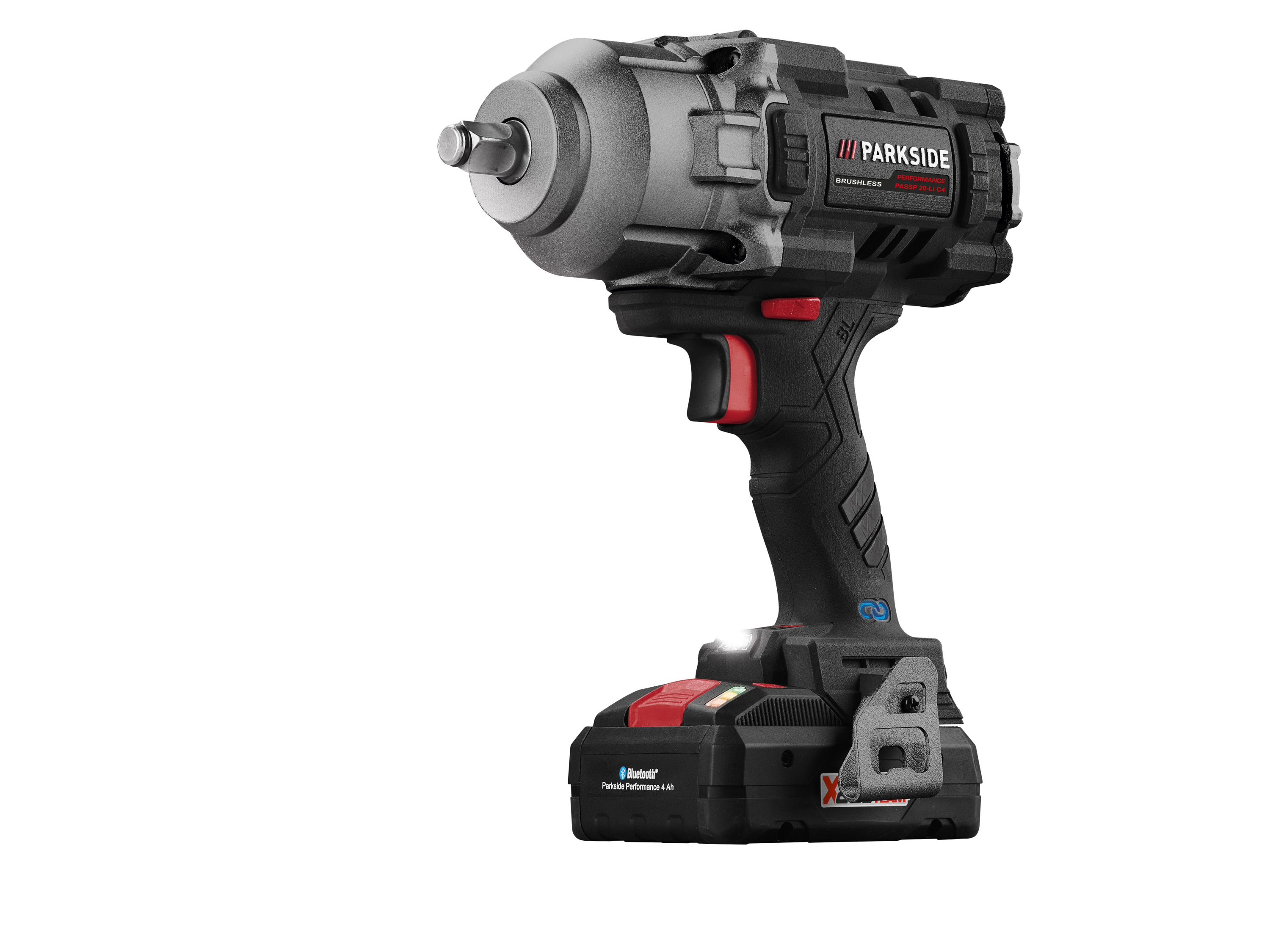 Parkside Performance Akumulatorowy klucz udarowy, 20 V, 4 Ah, Passp 20-Li C4 z akumulatorem i ładowarką