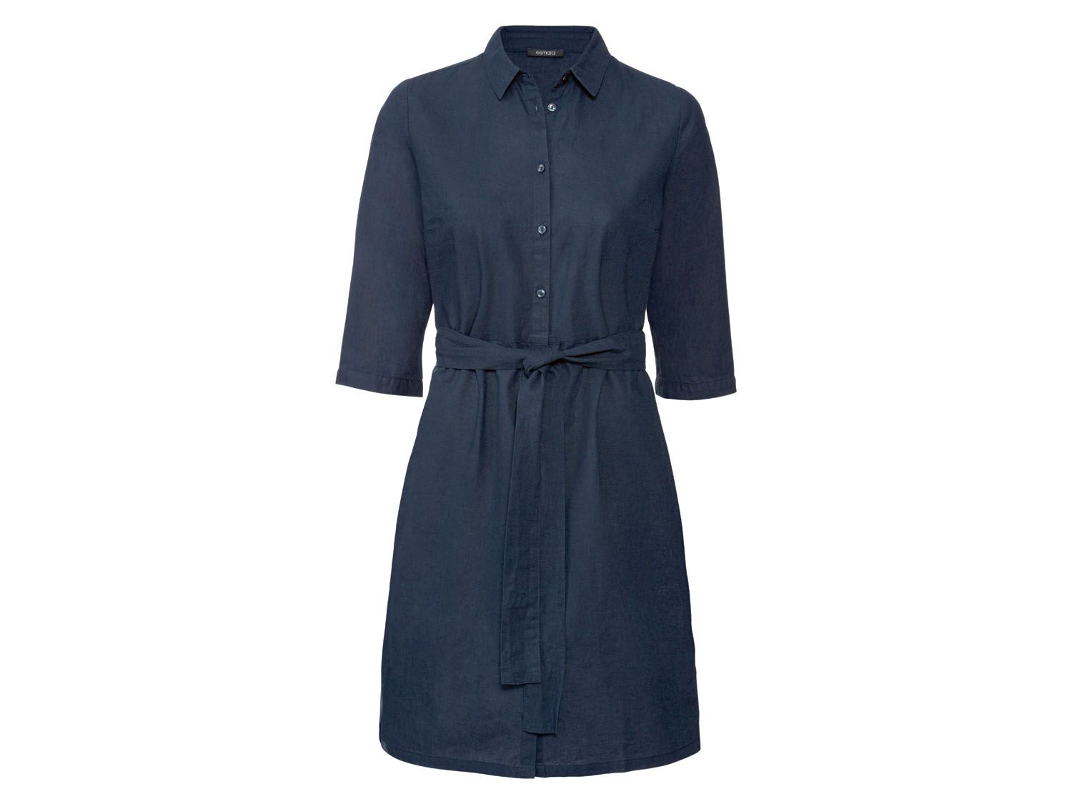 esmara Sukienka damska z lnem, 1 sztuka Granatowy, 44