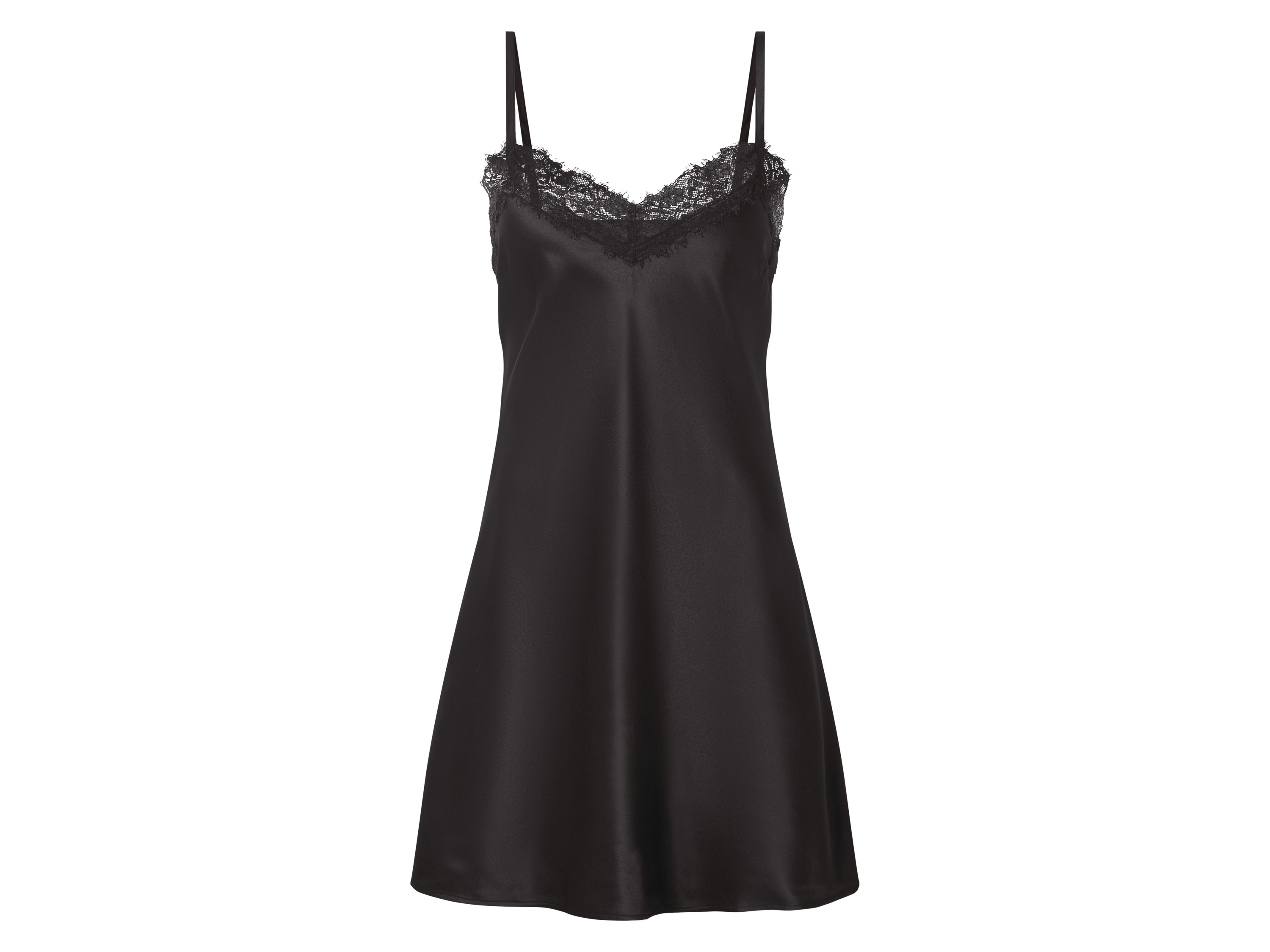 esmara Koszula nocna damska satynowa Czarny, 34