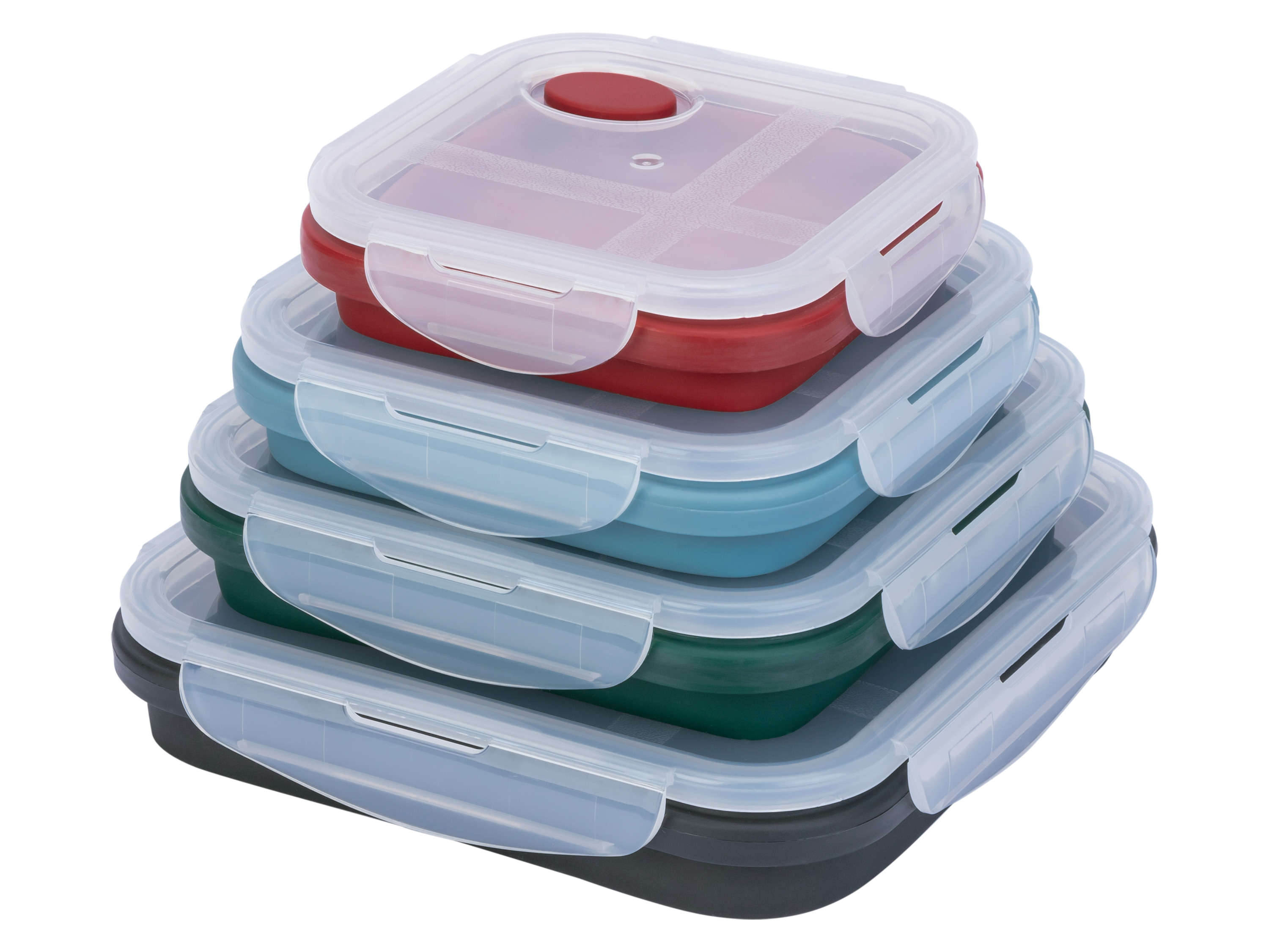 Livarno home Składane pojemniki na żywność z silikonu Kwadratowy