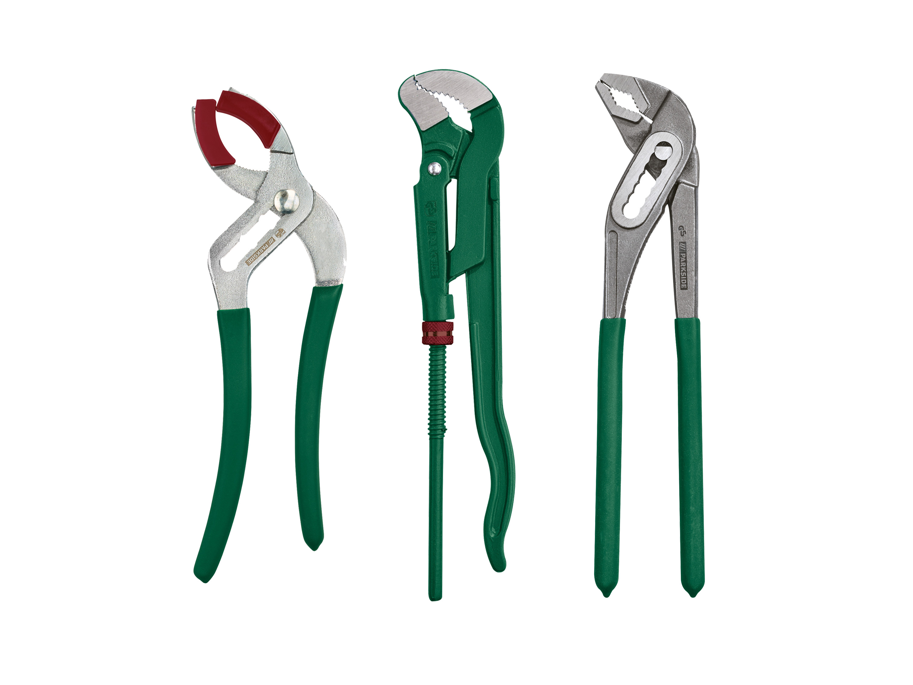 Parkside Zestaw 3 kluczy hydraulicznych lub klucz do rur Zestaw szczypiec sanitarnych 3 elementy