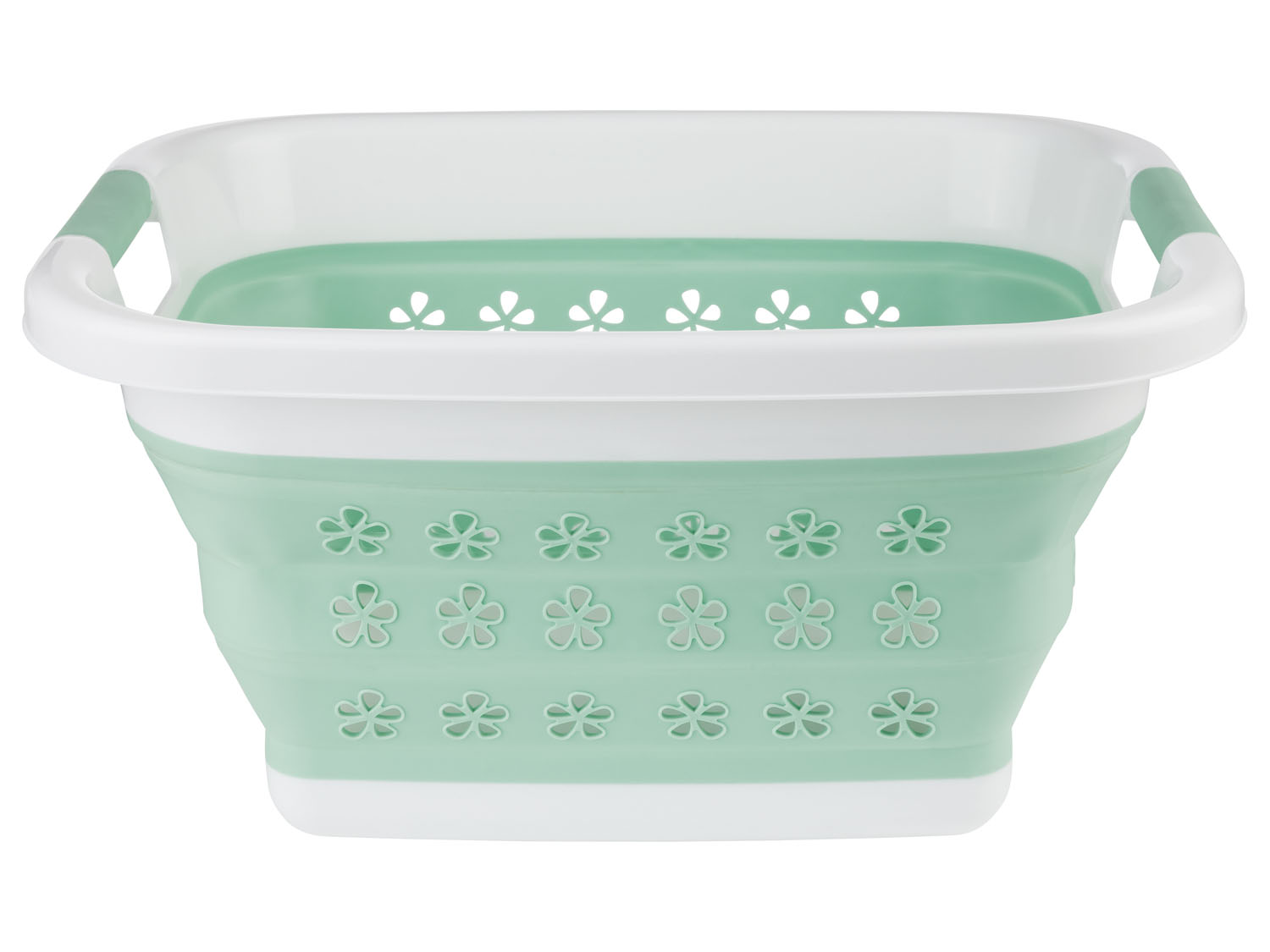 AquaPur Kosz na pranie składany, 1 sztuka Biały/miętowy