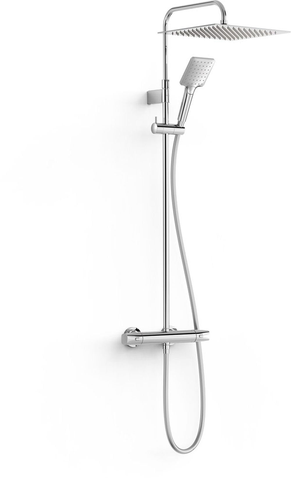 Darmowa Dostawa - Zestaw prysznicowy ścienny termostatyczny z deszczownicą chrom Tres Over-Wall 19038702