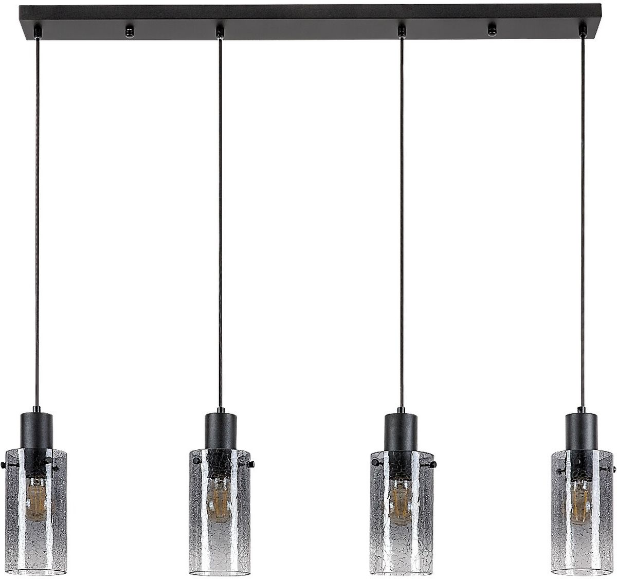 Darmowa Dostawa - Lampa wisząca 4x60 W czarna-przydymiona Rabalux Fumea 72039