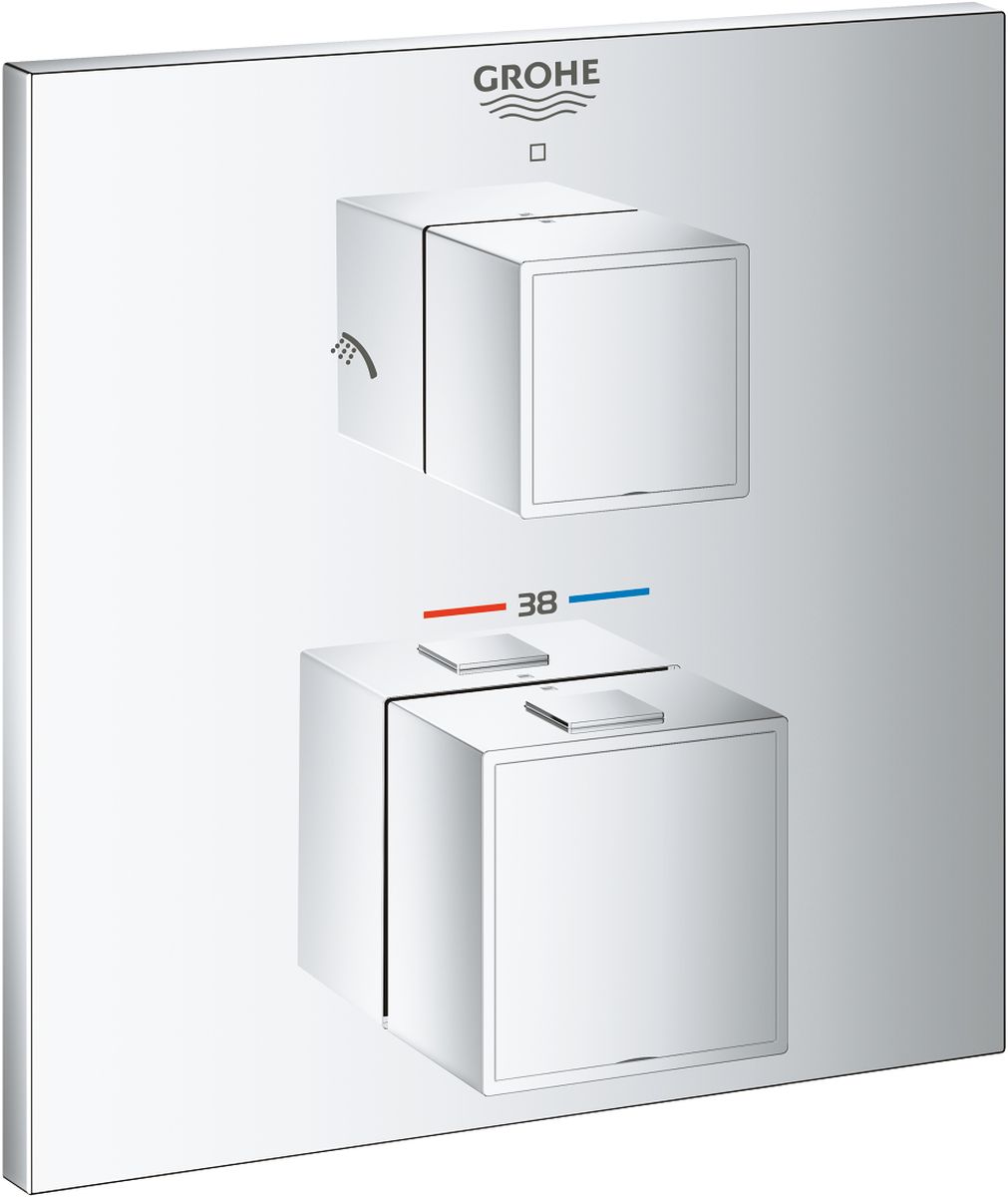 Darmowa Dostawa - Bateria wannowo-prysznicowa podtynkowa termostatyczna starlight chrome Grohe Grohtherm Cube 24154000