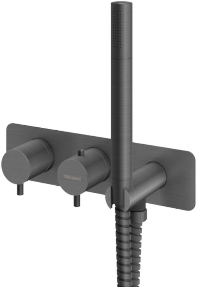 Darmowa Dostawa - Bateria wannowo-prysznicowa podtynkowa termostatyczna grafitowa Kohlman Axel Gray QW265AG