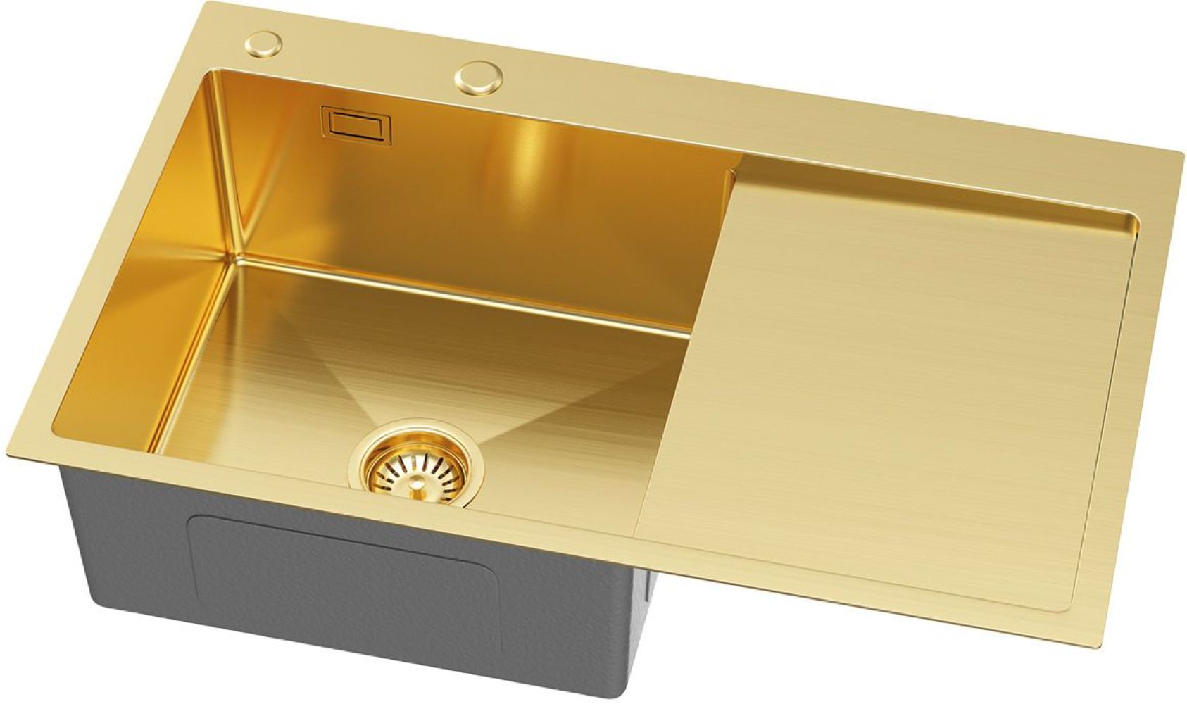 Darmowa Dostawa - Zlewozmywak z dozownikiem 78x49 cm złoty Ruvetti Masivo 5002MPVDGOLD160WL