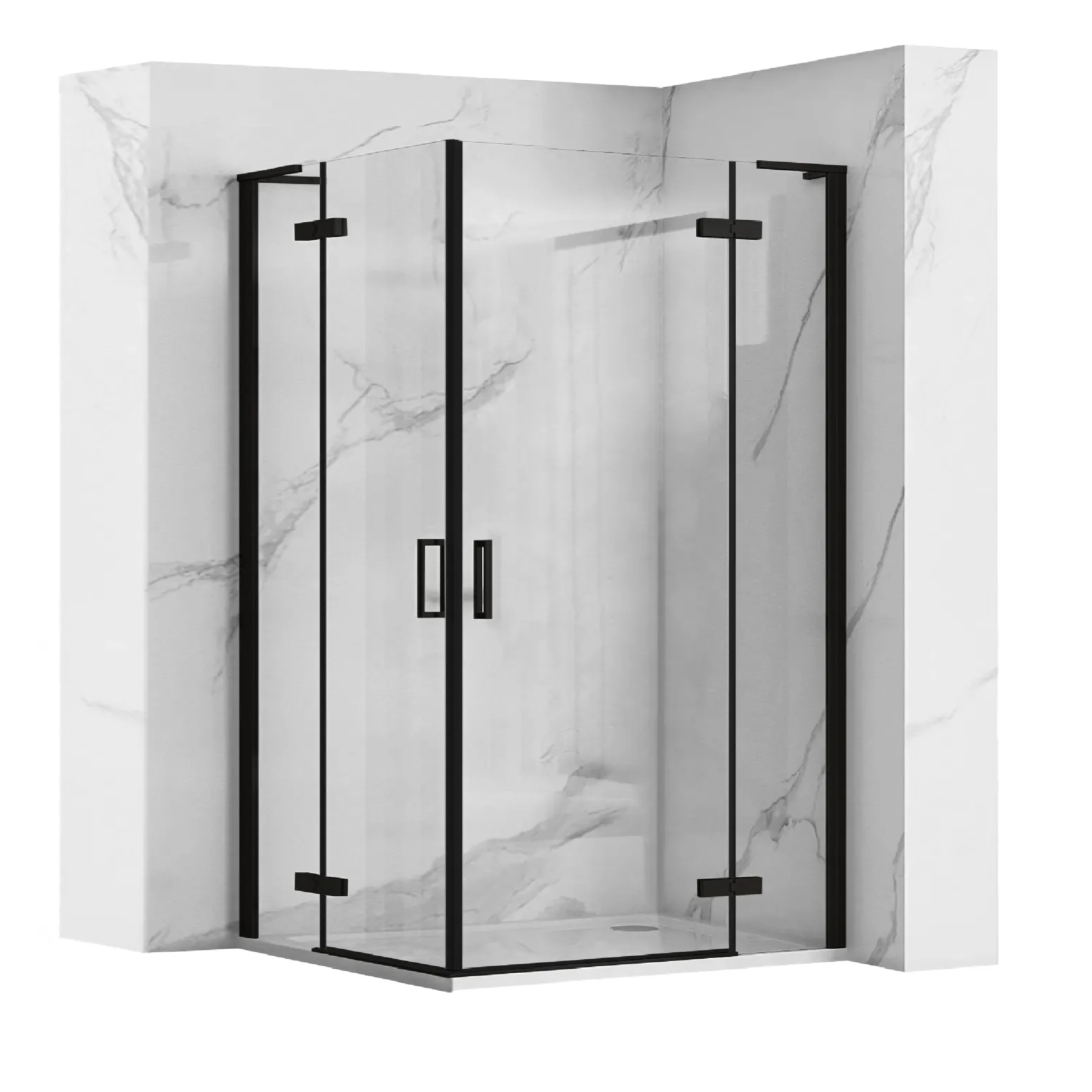Darmowa Dostawa - Kabina prysznicowa kwadratowa 80x80 cm czarny Rea Hugo REAK6600