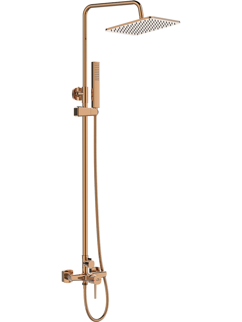 Darmowa Dostawa - Zestaw prysznicowy ścienny złoty Laveo Pola PLA80KX