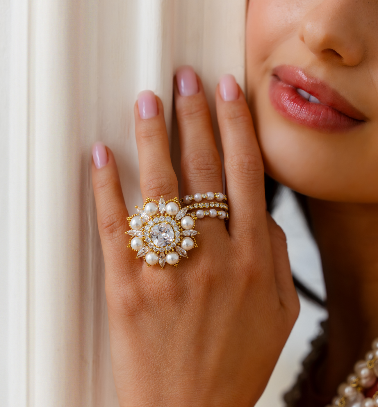 Pierścionek z perłami Pearls of Love - By Dziubeka