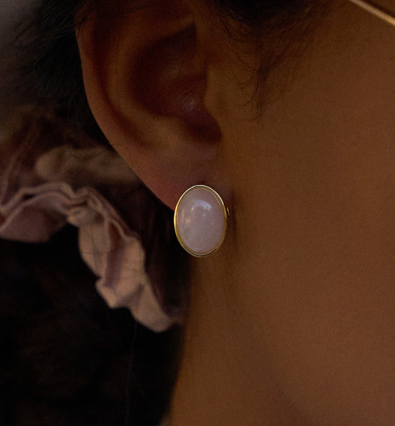 Kolczyki owalne różowe KSS1915