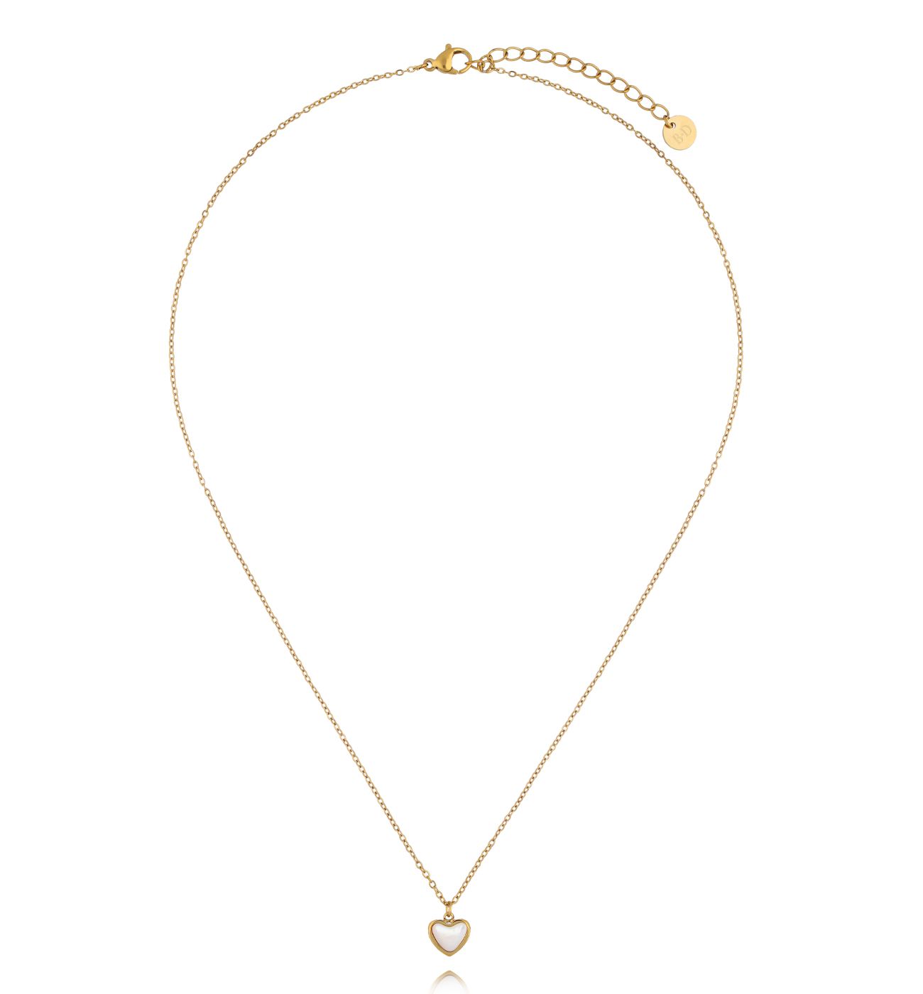 Naszyjnik z serduszkiem z masy perłowej NSY0847