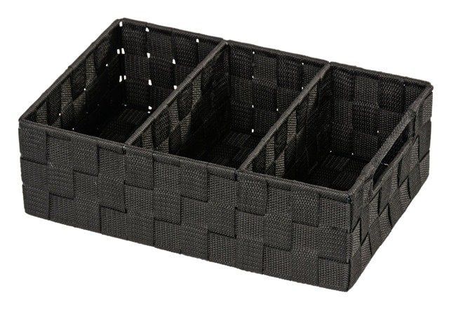 Koszyk łazienkowy Wenko Adria z przegrodami czarny 32x21x10 cm tworzywo sztuczne 1 szt.