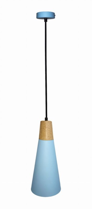 Lampa sufitowa wisząca Candellux Faro drewniana-niebieska wym: 90 x 15 x 15 cm 1xE27 x 40W 1 szt.
